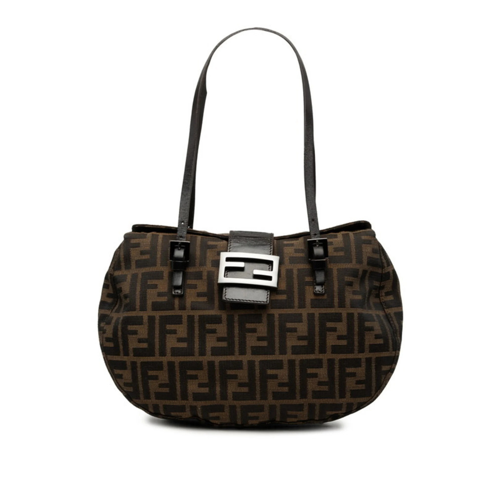 Fendi Zucca Tote Bag Shoulder 2WAY 8BR088 Brown Canvas Leather Women's FENDI